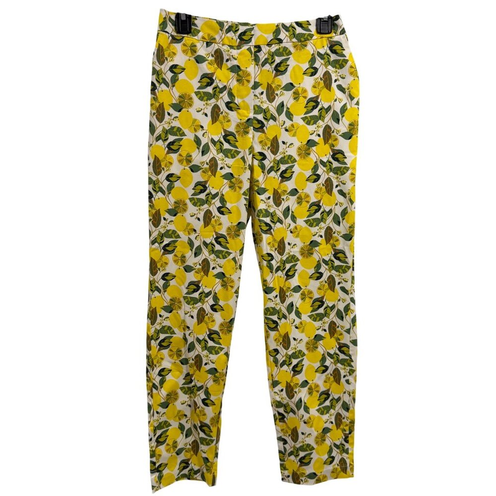 Boden Danby Lemon Vine Print High Waist Pull-On Pants‎ NWT US Size 4